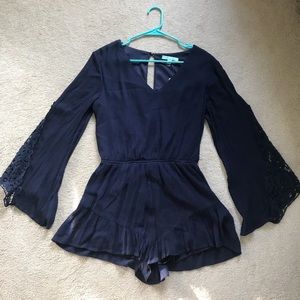 NWT Navy Frilly Lace Romper